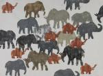 Kartonstempel: Tierherde - Elefanten
