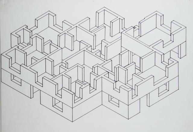 Grundriss-Schrägbild: Labyrinth