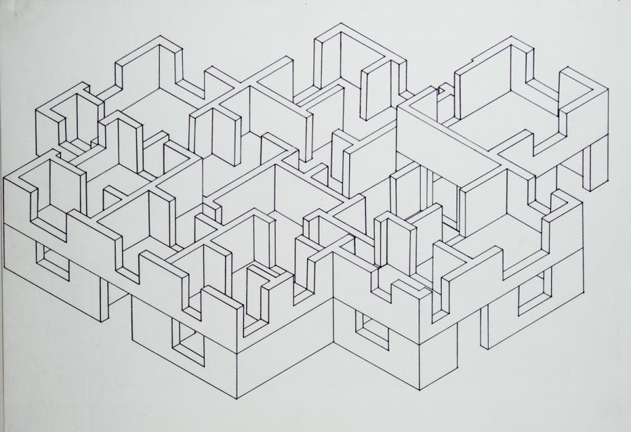 Grundriss-Schrägbild: Labyrinth