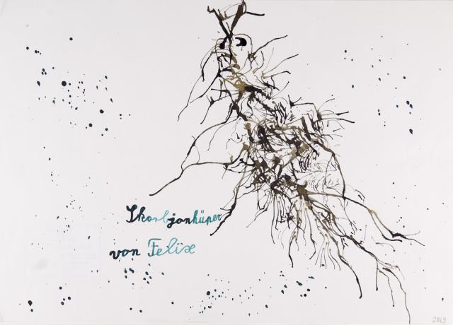 Tusche-Blastechnik: Tier