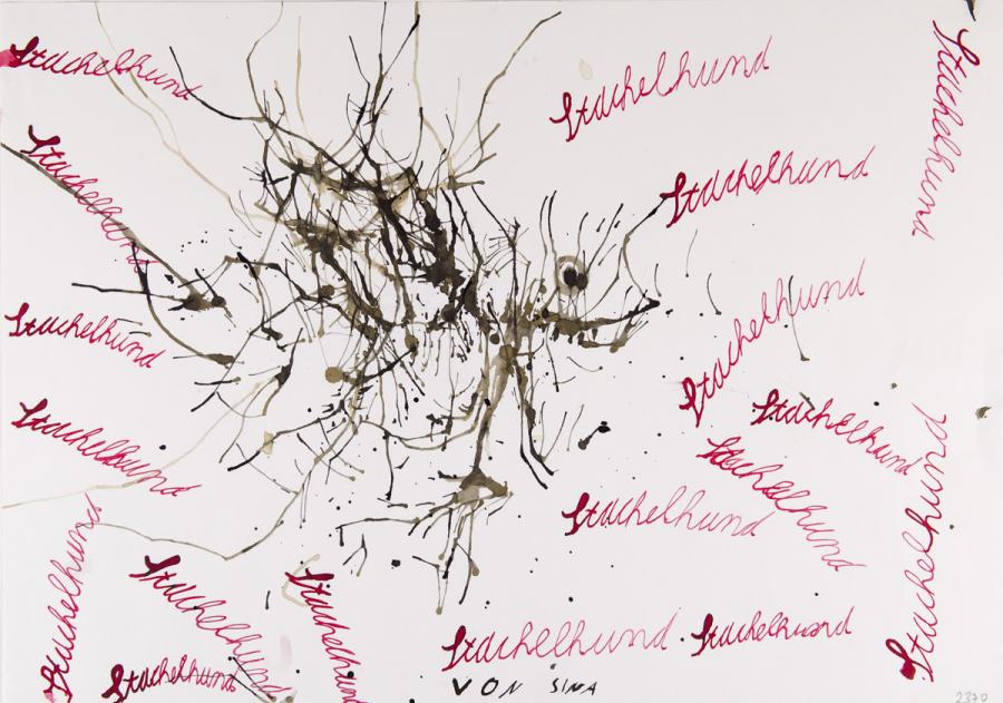 Tusche-Blastechnik: Tier