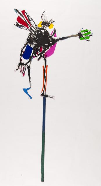 Tusche-Blastechnik: Spielfigur