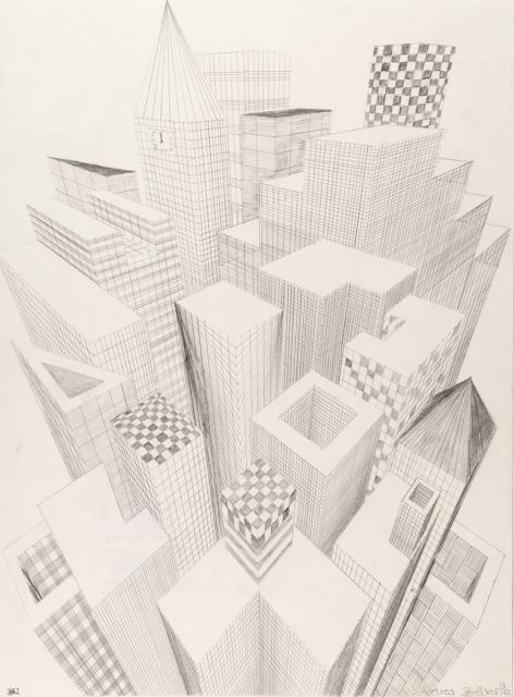 Drei Fluchtpunkte: Hochhäuser