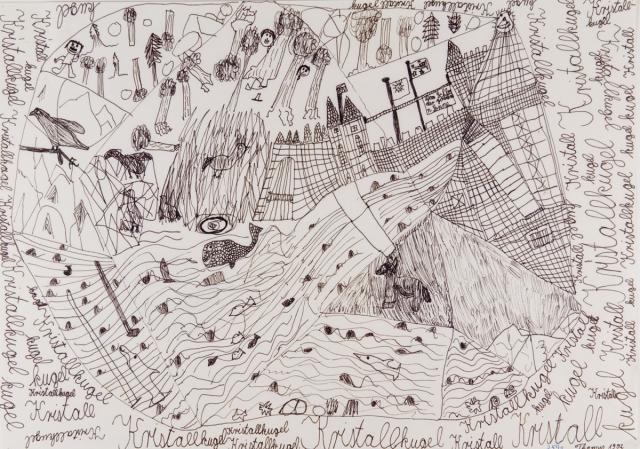 Textillustation: Das Märchen von der Kristallkugel