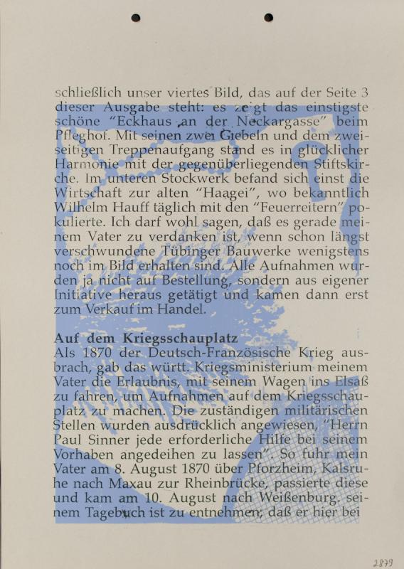 Tübinger Ansichten in Photographie und Siebdruck von 1864 bis 1994