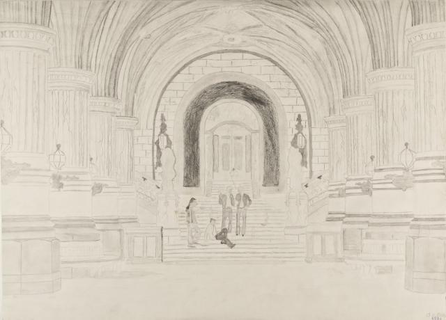 Personen in der Eingangshalle