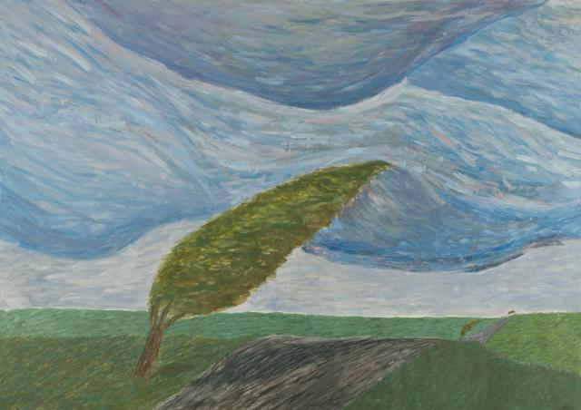 Expressive Landschchaft: Baum im Sturm