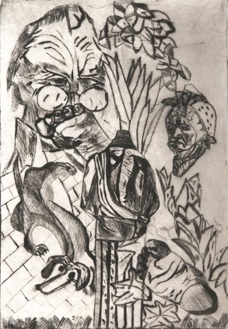 Surreale Komposition aus Elementen von Bildvorlagen