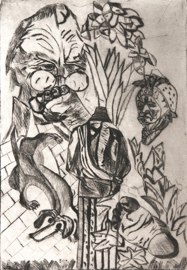 Surreale Komposition aus Elementen von Bildvorlagen