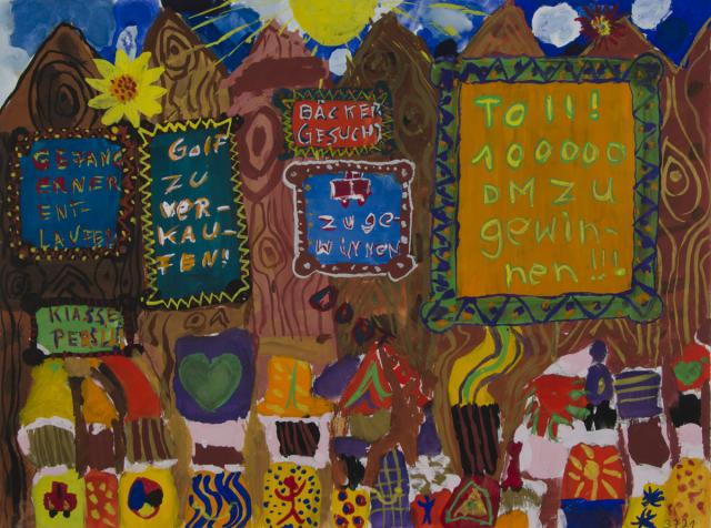 Anzeigen auf einem Bauzaun