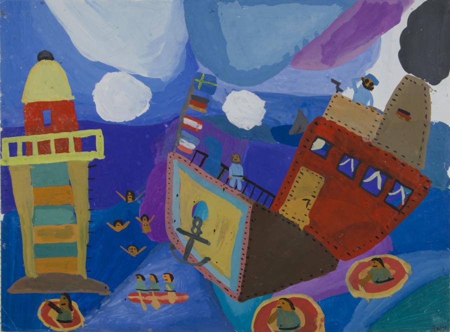 Schiffskatastophe: Ein Schiff sinkt