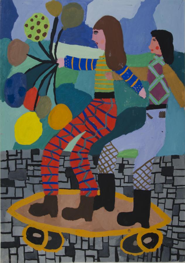 Mädchen bein Skateboardfahren