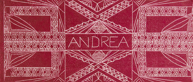 Ornament: Ritzungen in einen harten, glatten Karton