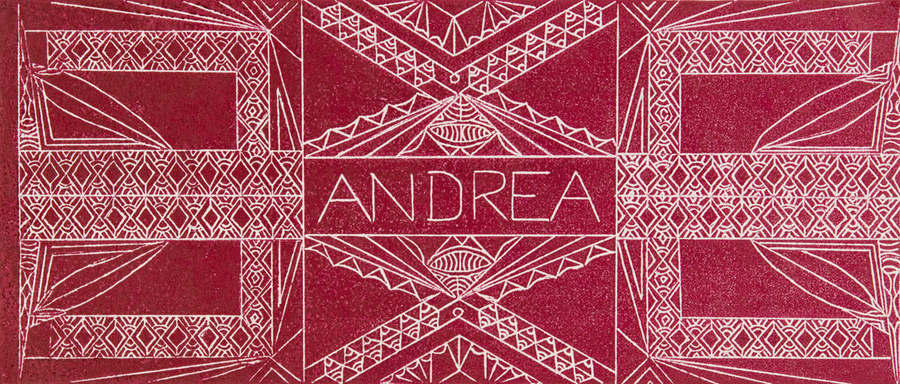 Ornament: Ritzungen in einen harten, glatten Karton