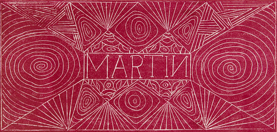 Ornament: Ritzungen in einen harten, glatten Karton