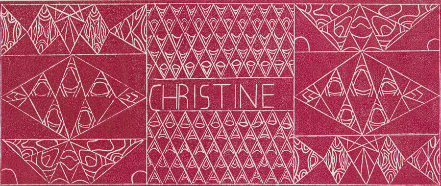 Ornament: Ritzungen in einen harten, glatten Karton