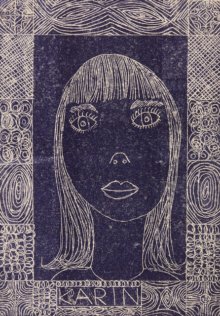 Porträt in ornamentalem Rahmen