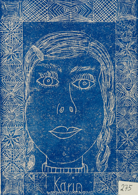 Porträt in ornamentalem Rahmen