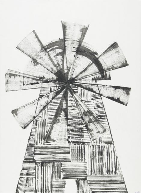 Kartonkantendruck: Windmühle