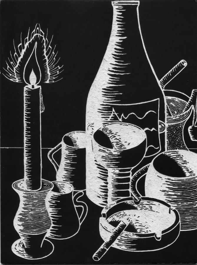 Stillleben mit Kerze