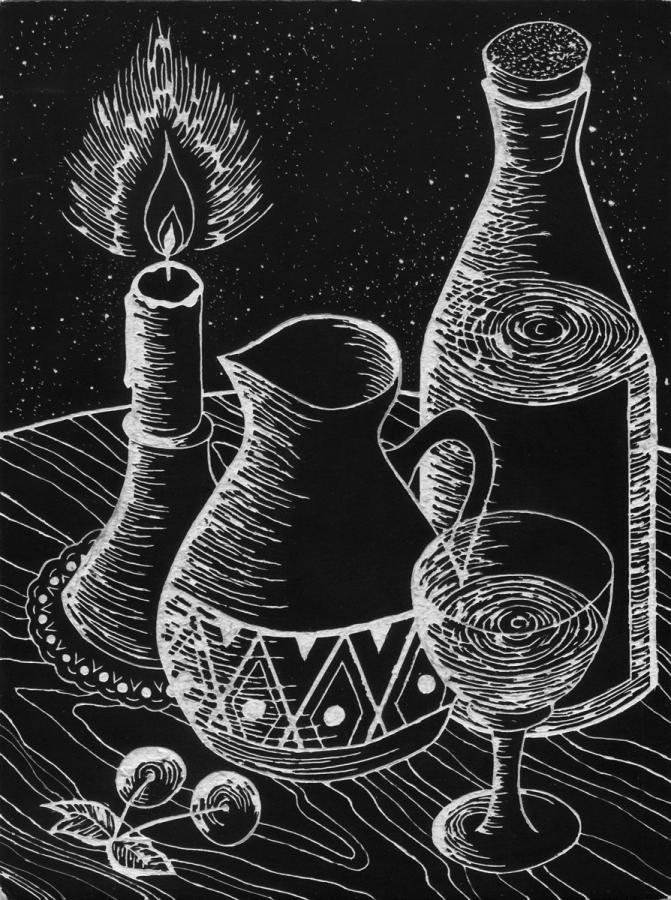 Stillleben mit Kerze