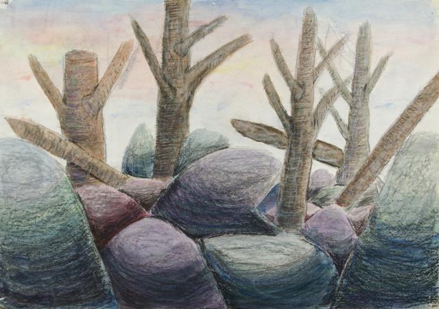 Bäume in Felsbrocken