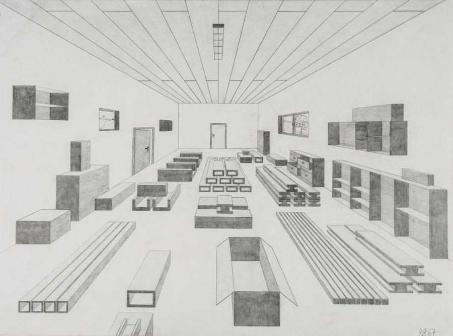 Zentralperspektive: Lagerraum
