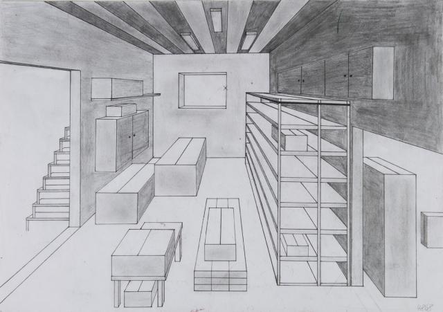 Zentralperspektive: Lagerraum