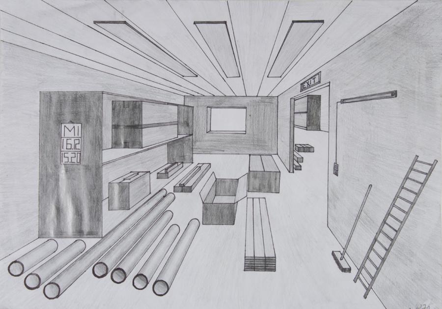 Zentralperspektive: Lagerraum