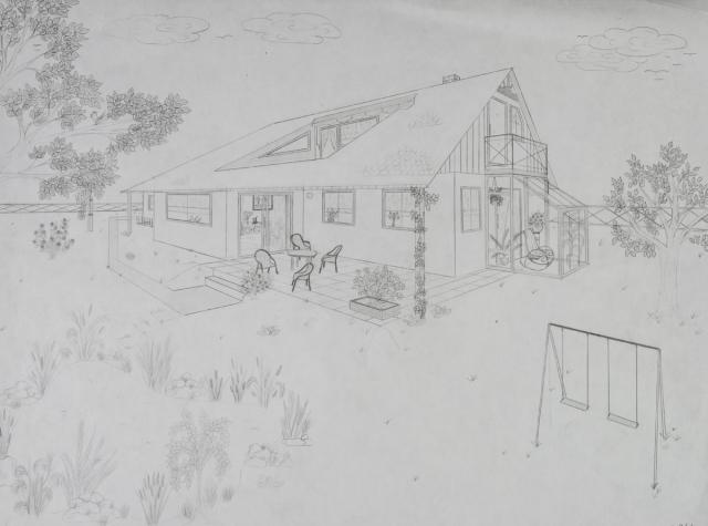 Perspektive mit 2 Fluchtpunkten: Einfamilienhaus