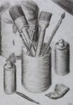 Stillleben: Malerutensilien
