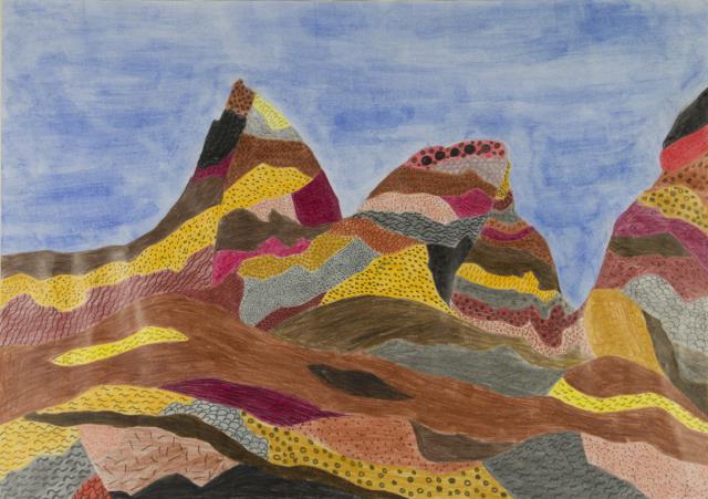 Erdschichten einer Gebirgslandschaft 