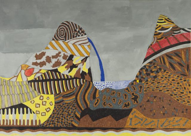 Erdschichten einer Gebirgslandschaft 