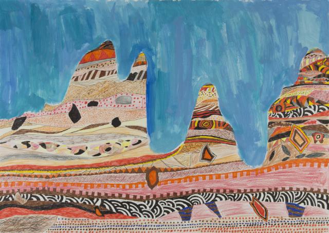 Erdschichten einer Gebirgslandschaft 