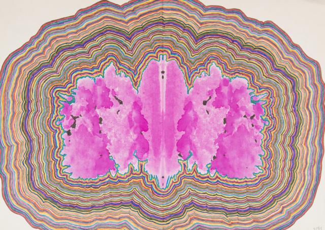 Dekorative Weiterarbeit eines Abklatschbildes