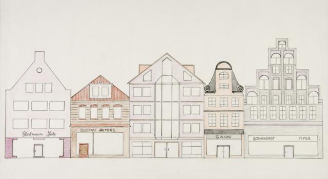 Gebäudefassaden: Häuserzeile