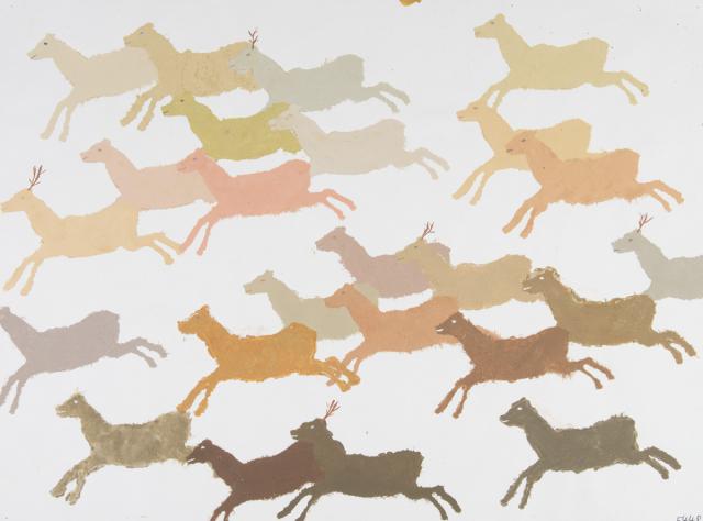 Kartonstempel: Tierherde - Antilopen