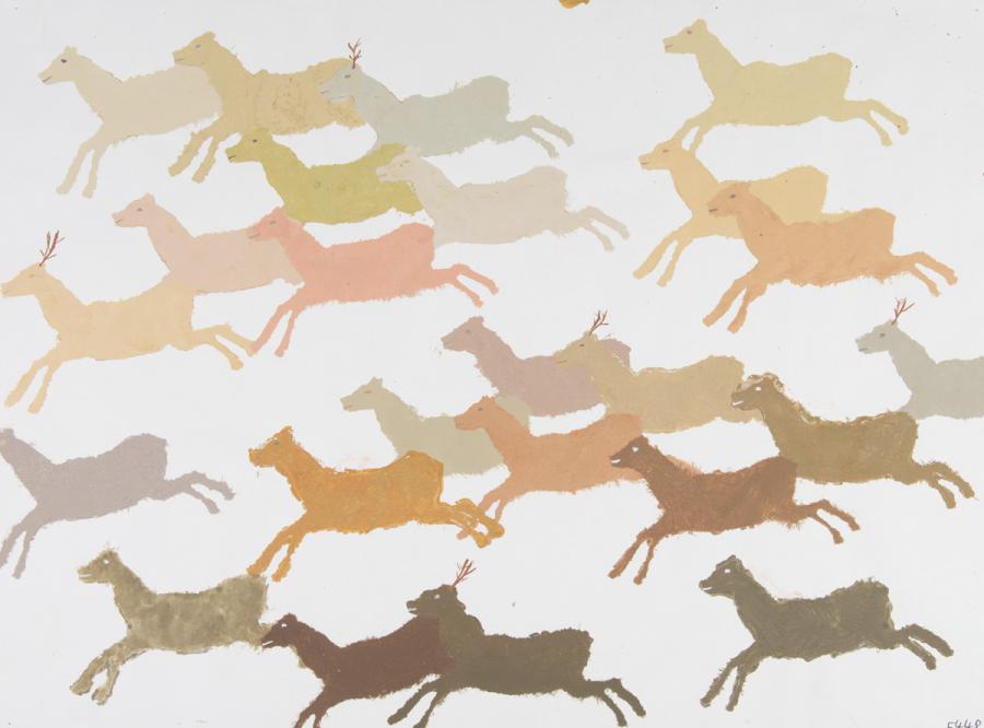 Kartonstempel: Tierherde - Antilopen