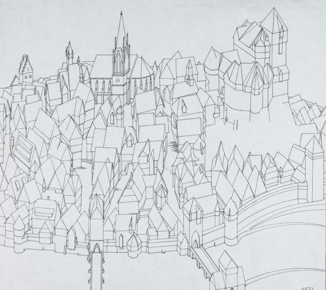 Grundriss-Schrägbild: Stadtansicht