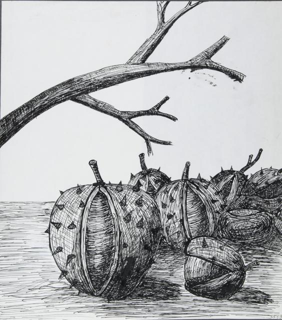 Stillleben: Kastanien