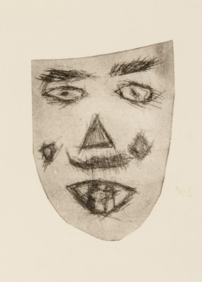 In Form geschnittenes Motiv: Maske