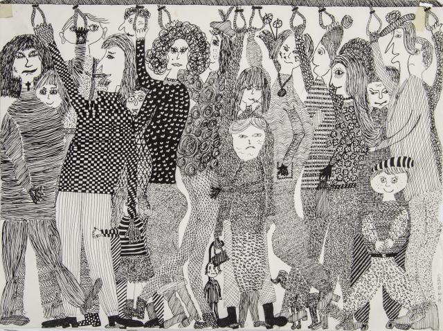 Personen in der Straßenbahn