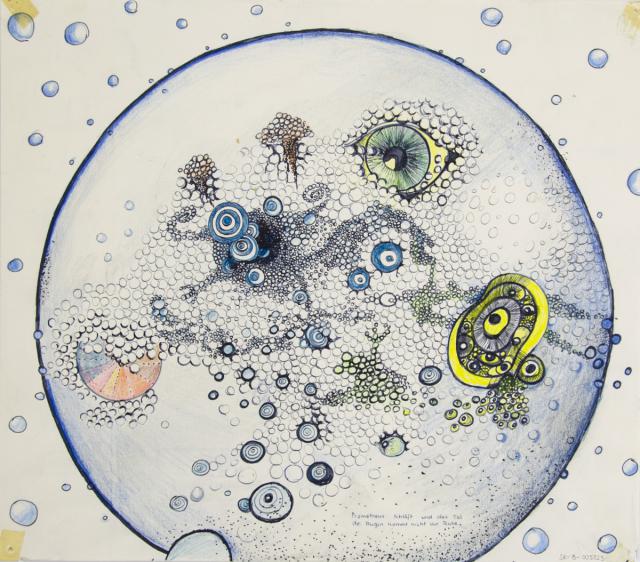 Blick durch ein Mikroskop