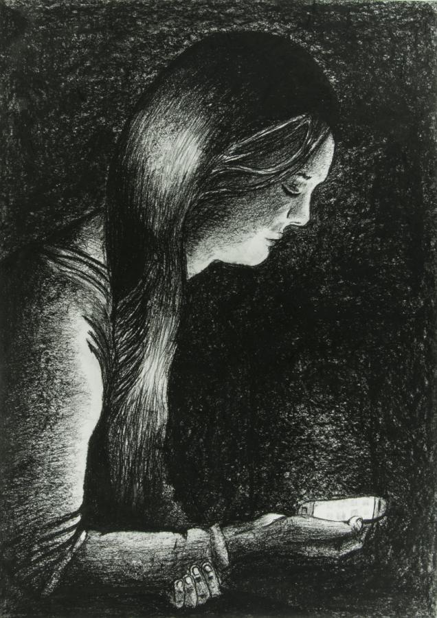 Person mit Handy: Die Erleuchtung