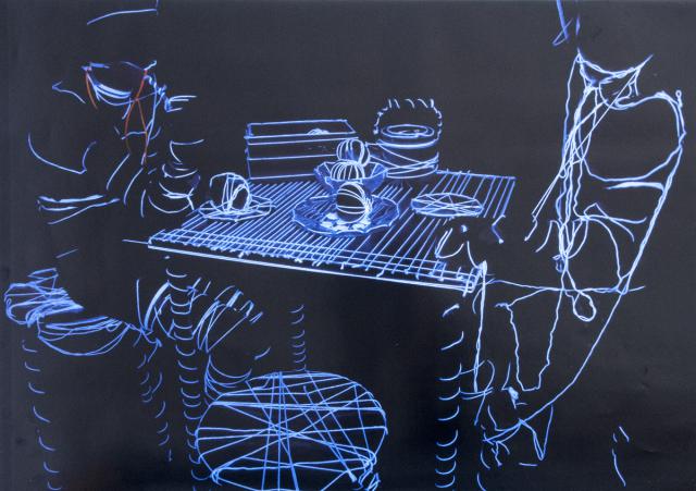 Raumzeichnung mit Schwarzlicht