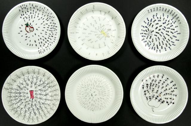 Ameisen auf Pappteller