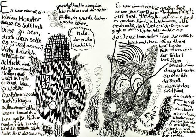 Zwei Kritzelmonster erzählen sich was