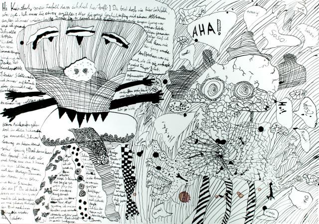 Zwei Kritzelmonster erzählen sich was