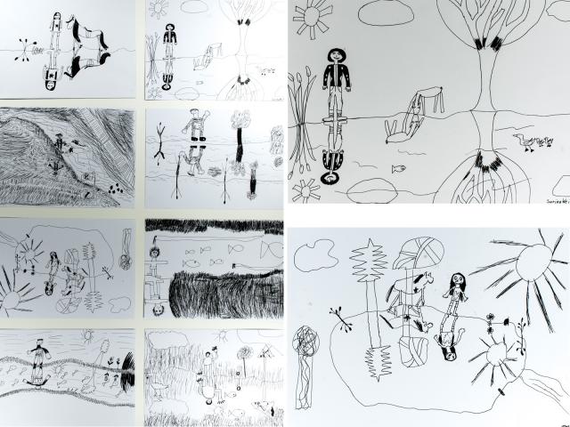 Mein Freund spiegelt sich im Wasser