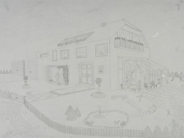 Perspektive mit 2 Fluchtpunkten: Einfamilienhaus